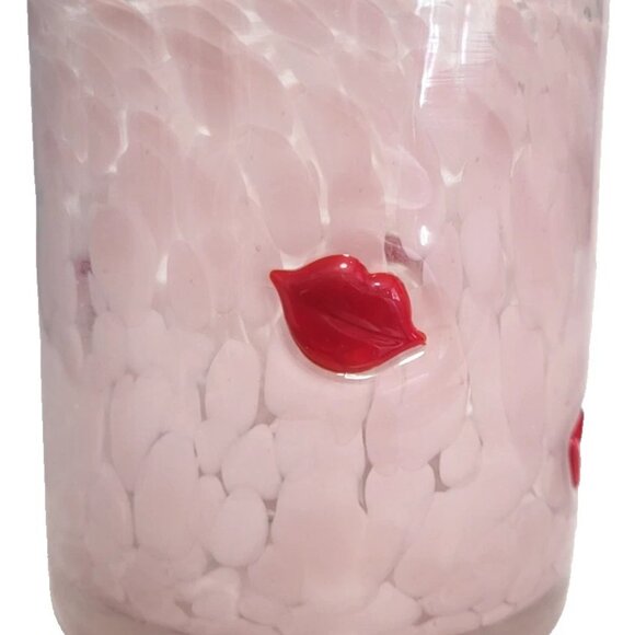 Anthro Inspired Blush Pink Lip Cocktail Glasses – Chic Pop Art Barware - Picture 2 of 3